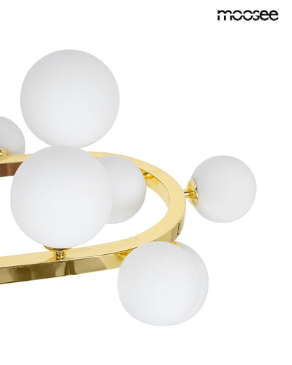 MOOSEE pendellampa ALURE OVAL 120       guld/mjölkvit