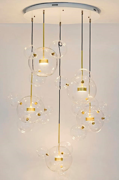 MOOSEE Taklampa CAPRI DISC 5 guld - 300 LED, aluminium, glas