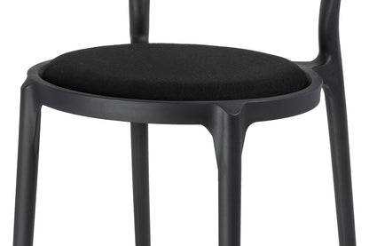 Svart SLIM stol - polypropen, tyg