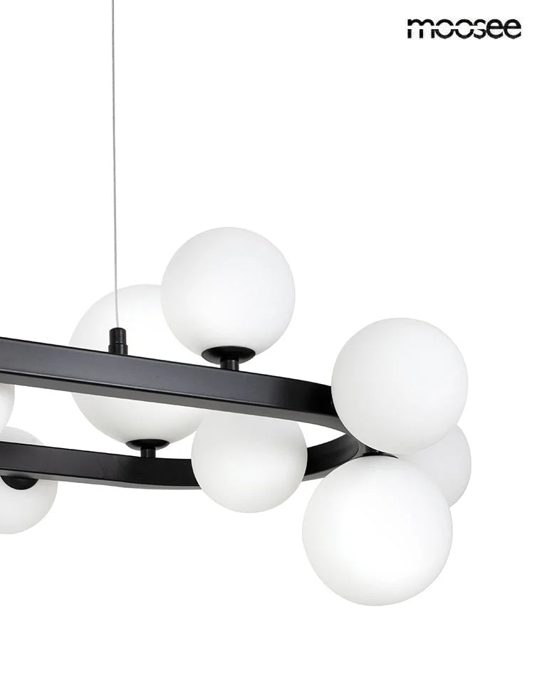 MOOSEE hängande lampa ALURE OVAL 120 svart/mjölkvit