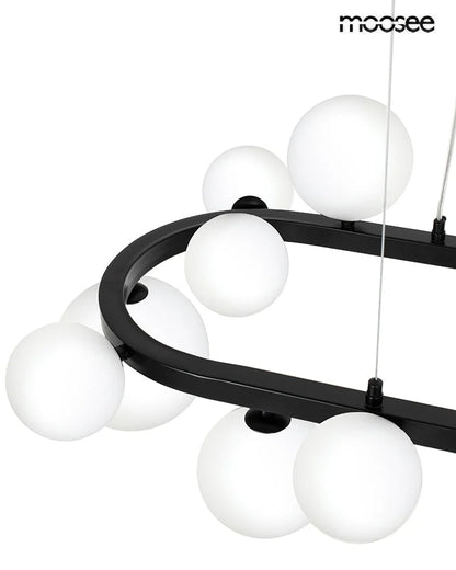 MOOSEE hängande lampa ALURE OVAL 120 svart/mjölkvit