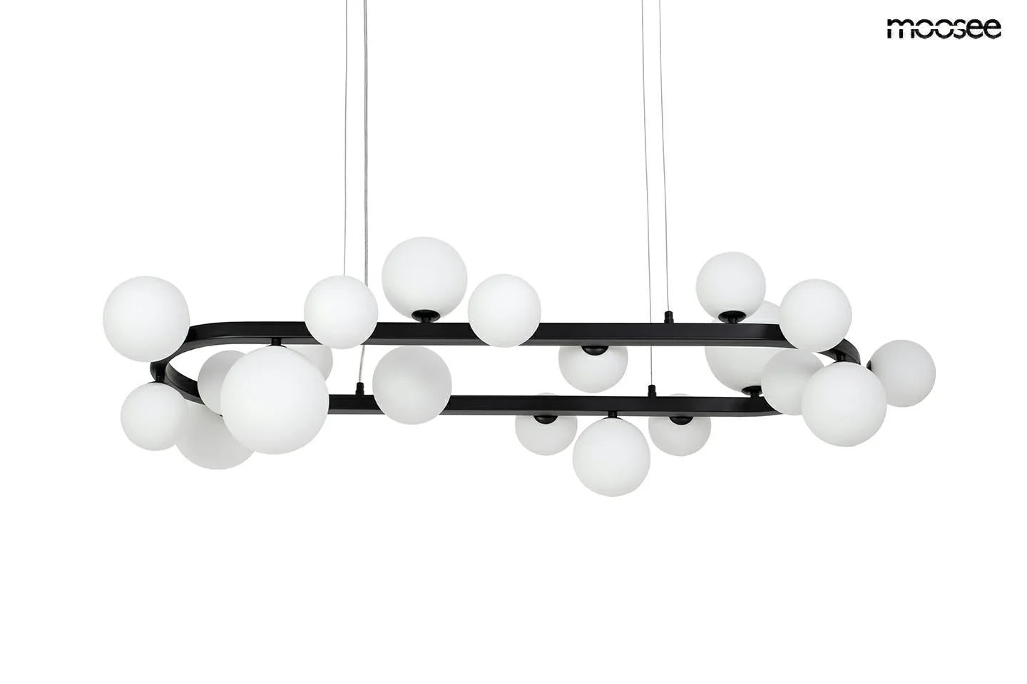MOOSEE hängande lampa ALURE OVAL 120 svart/mjölkvit