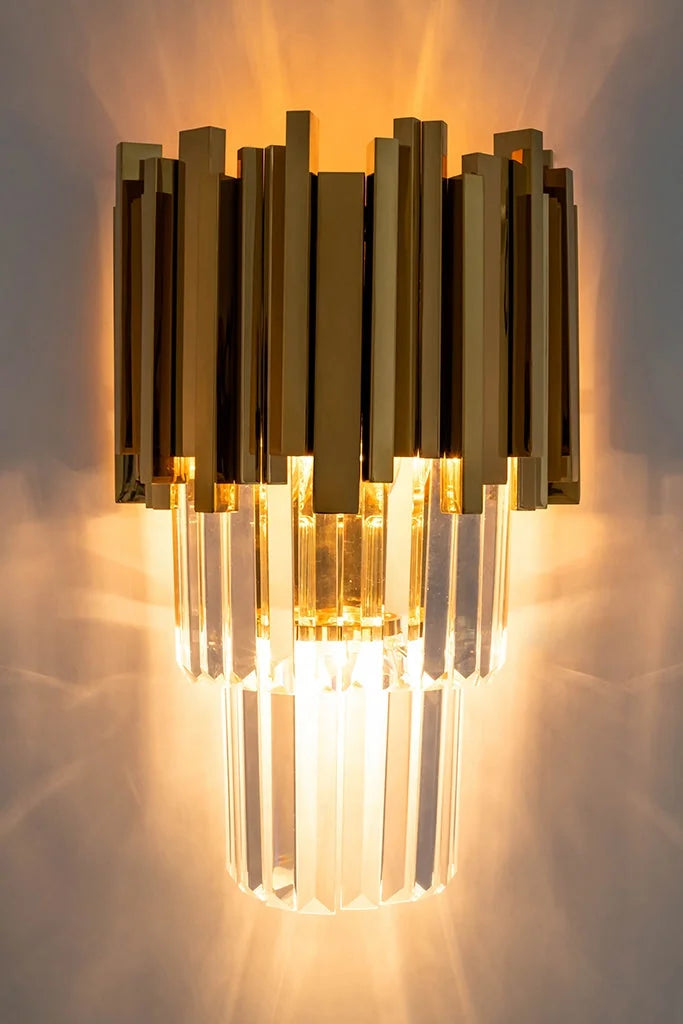 MOOSEE vägglampa IMPERIAL WALL GOLD - stål, kristall