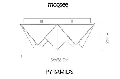 MOOSEE lampa sufitowa / plafon PYRAMIDS złota