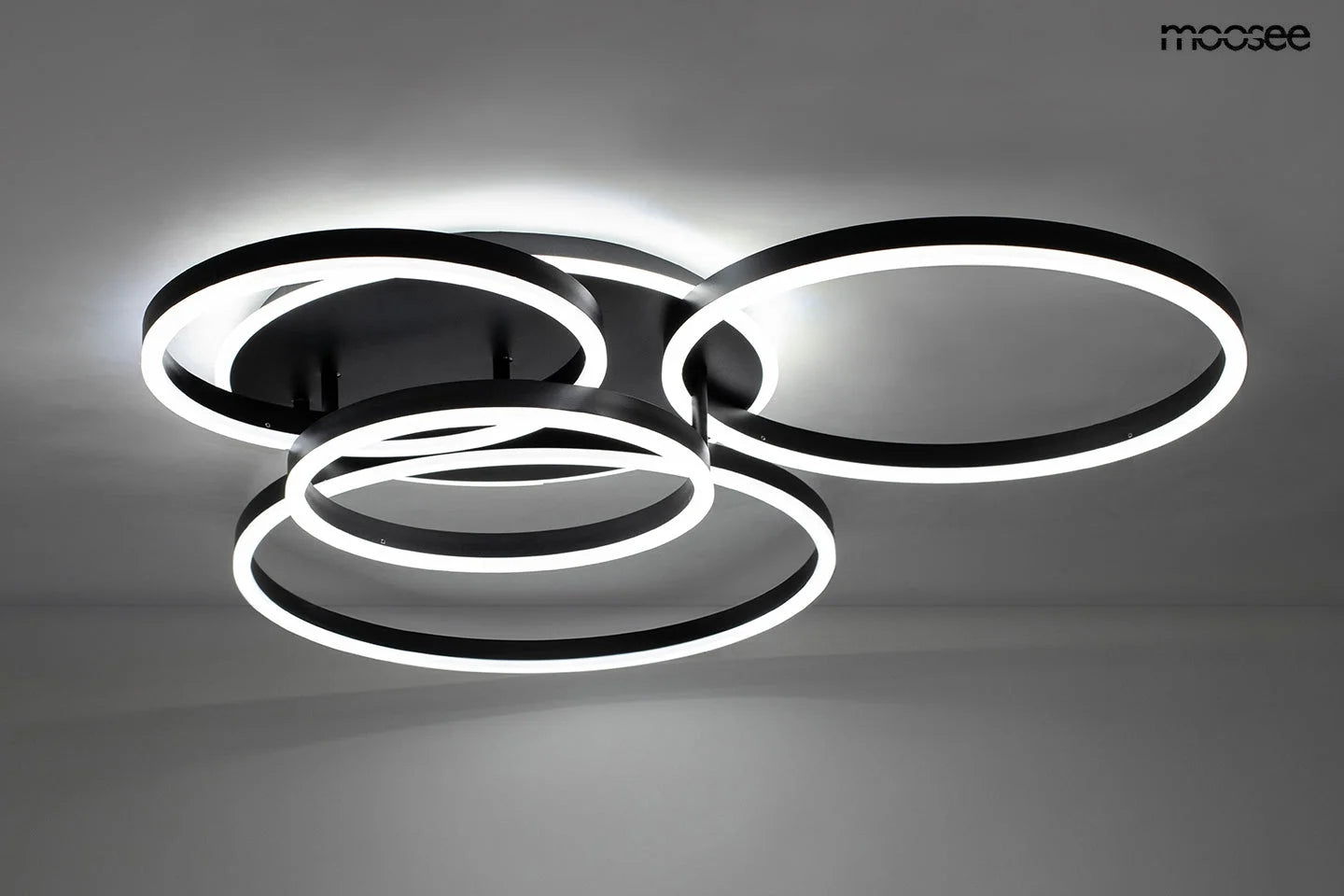Taklampa Plafond RINGS 5 SVART