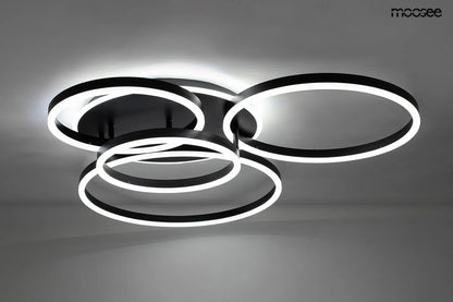 Taklampa Plafond RINGS 5 SVART