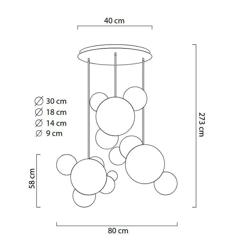 MOOSEE hänglampa CAPRI DISC 3 guld - 180 LED, aluminium, glas