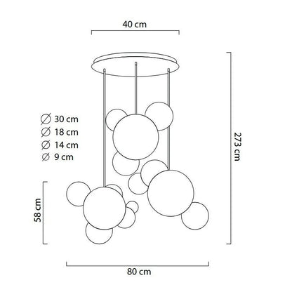 MOOSEE hänglampa CAPRI DISC 3 guld - 180 LED, aluminium, glas