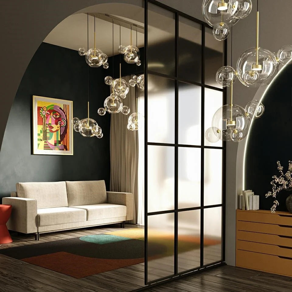MOOSEE hänglampa CAPRI DISC 3 guld - 180 LED, aluminium, glas