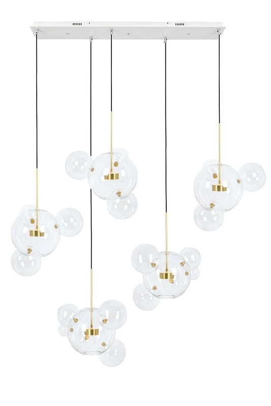 MOOSEE taklampa CAPRI LINE 5 guld - 300 LED, aluminium, glas