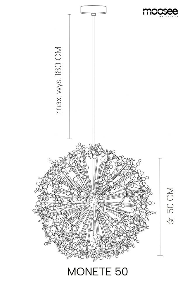 MOOSEE lampa wisząca MONETE 50 złota