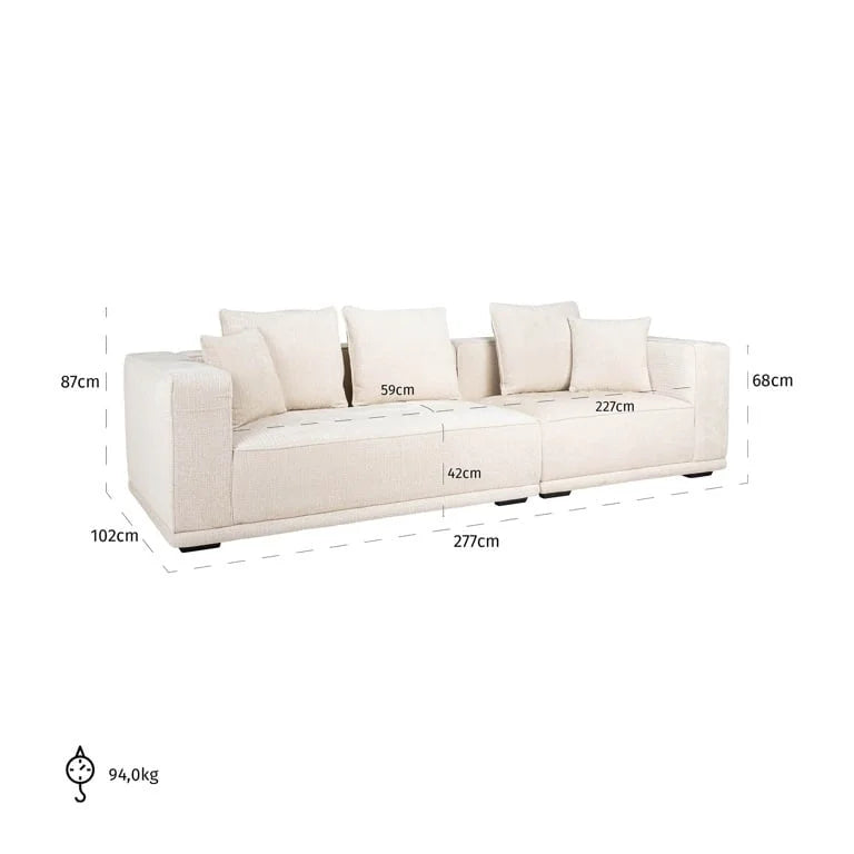 Soffa Lusso 3-sits Beige Chenille