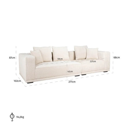 Soffa Lusso 3-sits Beige Chenille