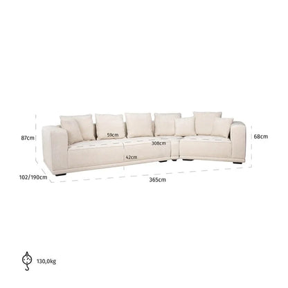 Soffa Lusso 4-sits beige chenille