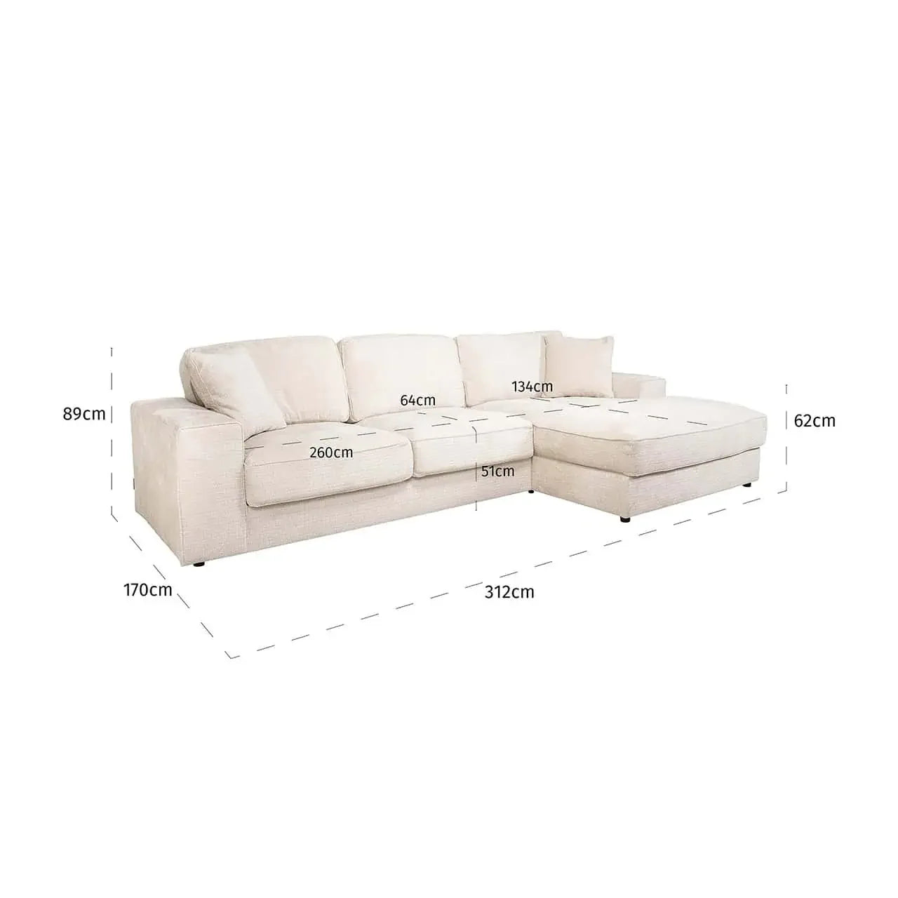 Soffa Santos Höger Beige Chenille