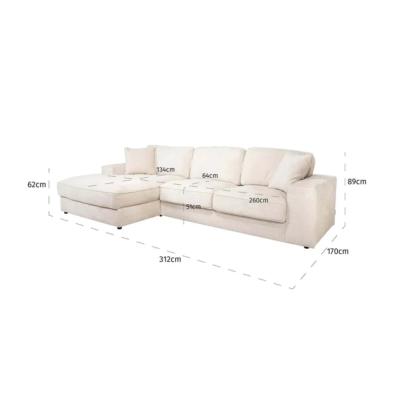 Soffa Santos Vänster Beige Chenille
