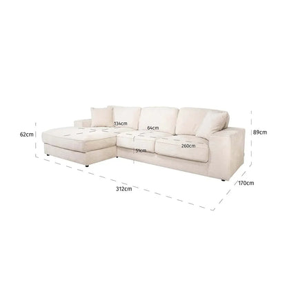 Soffa Santos Vänster Beige Chenille