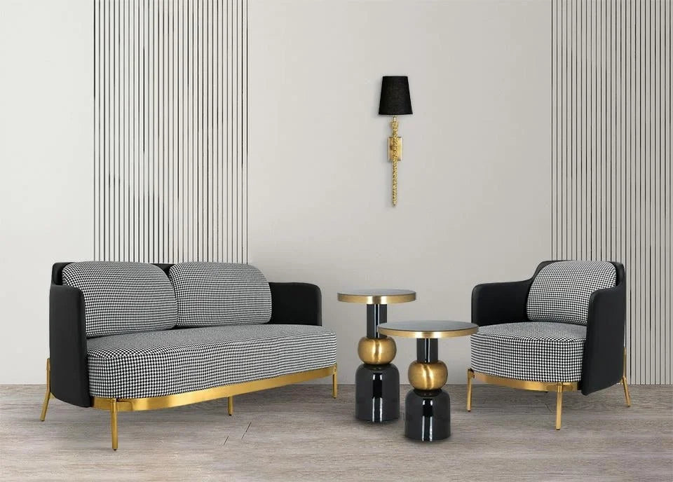 Soffa - VENICE, svart/vit