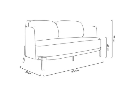 Soffa - VENICE, svart/vit