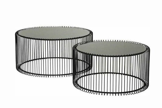 Soffbord KARE - WIRE, svart, 2-set