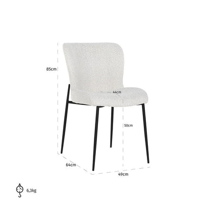 Stol Darby Vit bouclé