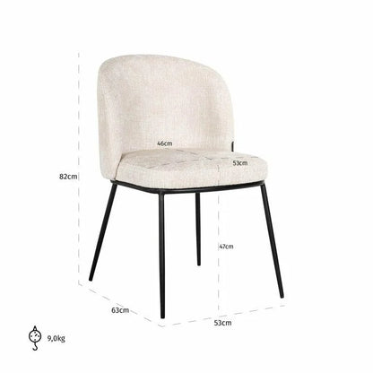 Stol Elvi Beige chenille