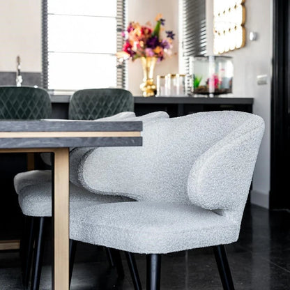 Stol Indigo vit bouclé