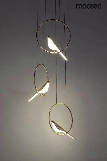 Taklampa MOOSEE - BIRD DISC guld