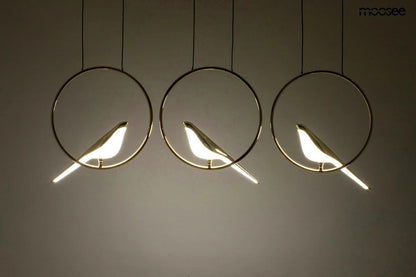 Taklampa MOOSEE - BIRD LINE, guld
