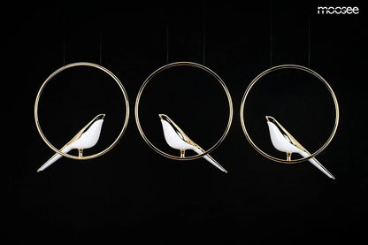 Taklampa MOOSEE - BIRD LINE, guld
