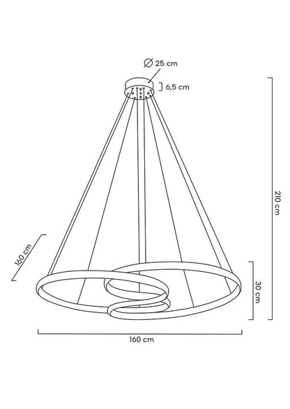 Taklampa MOOSEE - WAVE 160A, krom