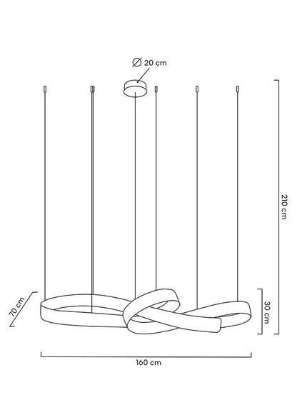 Taklampa MOOSEE - WAVE 160B, krom