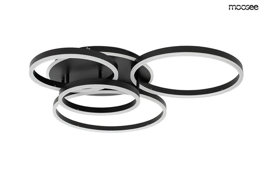 Taklampa Plafond RINGS 5 SVART