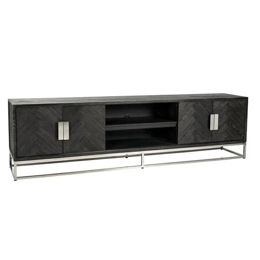 TV-bänk Blackbone silver 4-dörrar 220 (Black rustic)