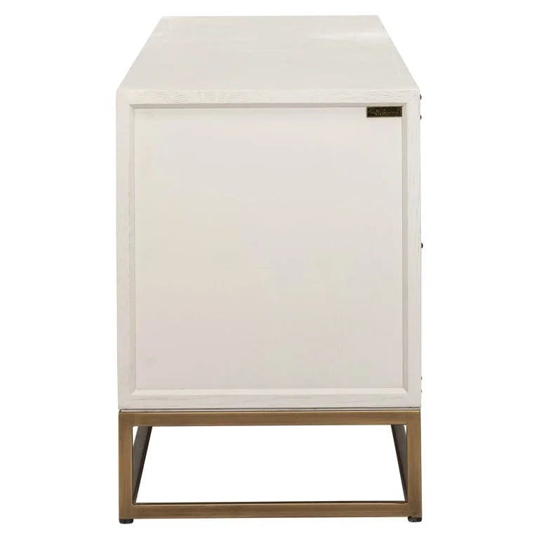 TV-bänk Whitebone brass 4-dörrar 200