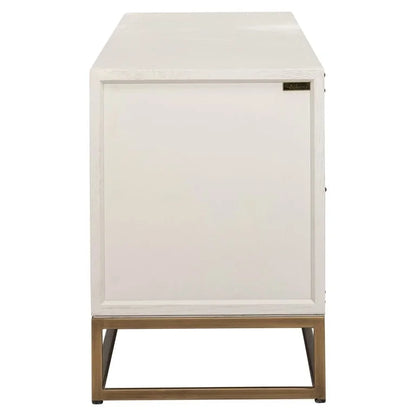 TV-bänk Whitebone brass 4-dörrar 200