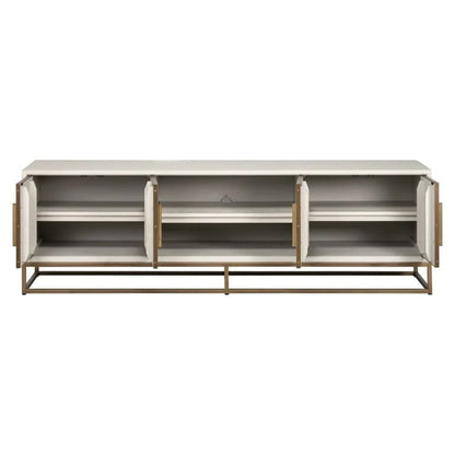 TV-bänk Whitebone brass 4-dörrar 200