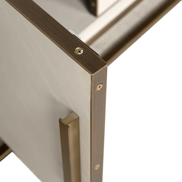 TV-bänk Whitebone brass 4-dörrar 200