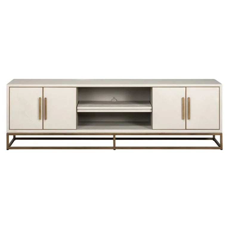 TV-bänk Whitebone brass 4-dörrar 200