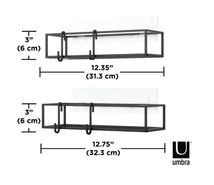 UMBRA set med 2 duschhyllor CUBIKO svart