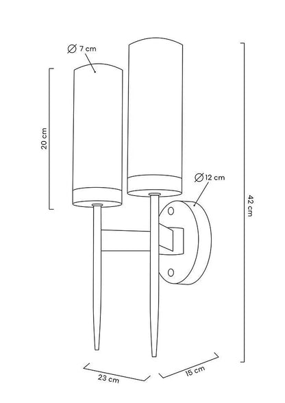 Vägglampa MOOSEE - TORCH TWIN, guld
